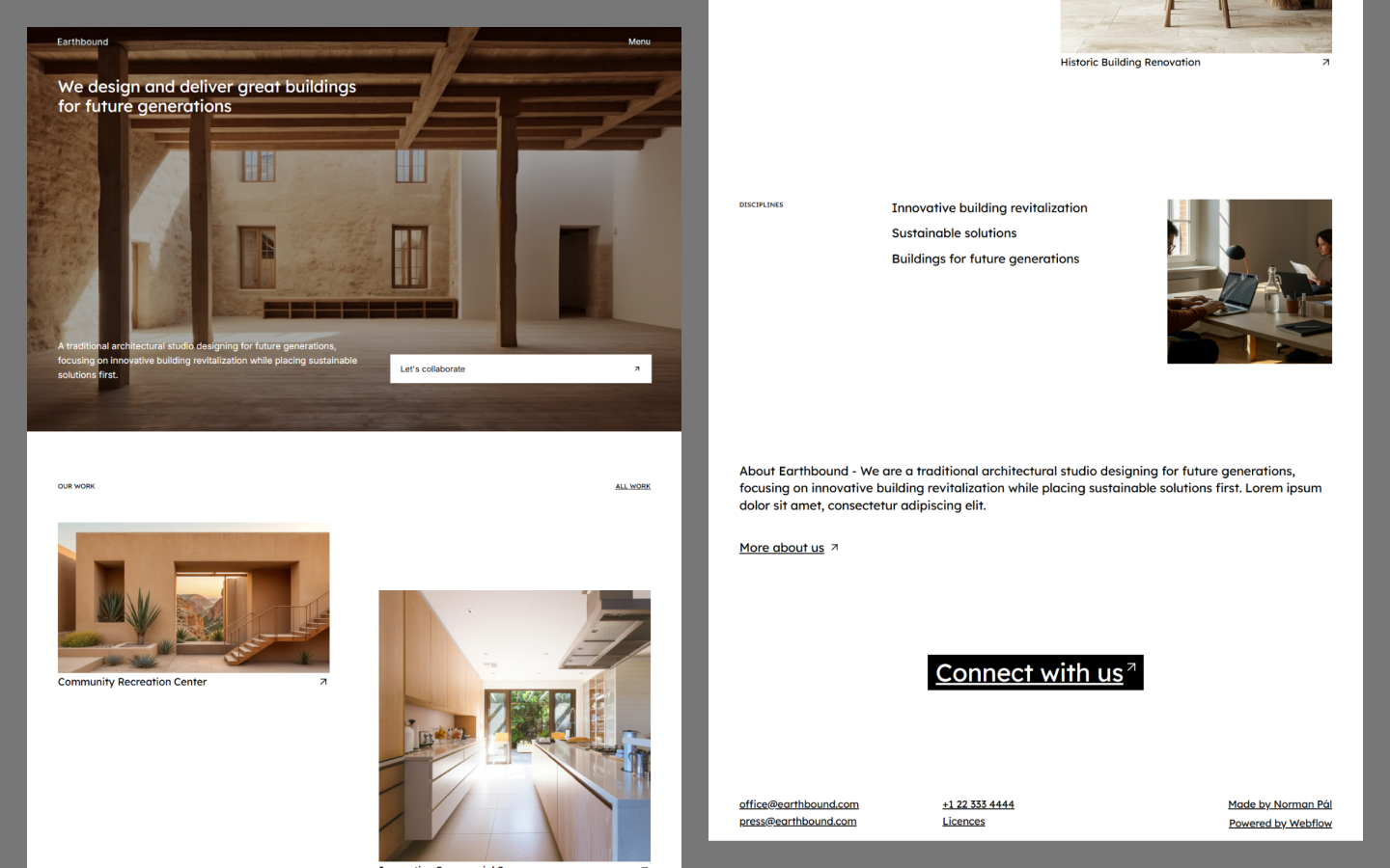Earthbound Webflow CMS template